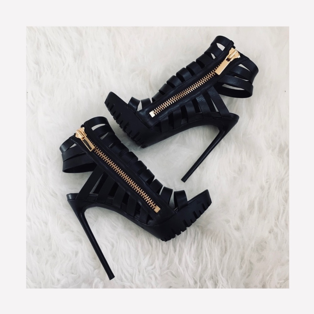 RACHEL ZOE Open Toe Cage Platform Sandals